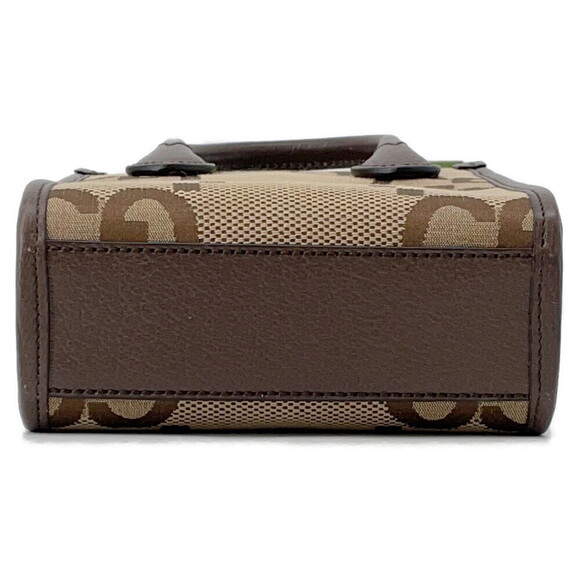 Gucci Jumbo GG Canvas Leather Handbag Bag - Picture 3 of 11